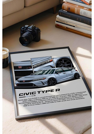 Civic Type R Çerçeveli Tablo - Honda Car Poster