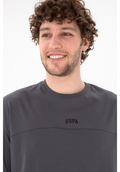 U.S. Polo Assn. Erkek Comfort Fit Bisiklet Yaka Antrasit Tişört 50306017-VR006