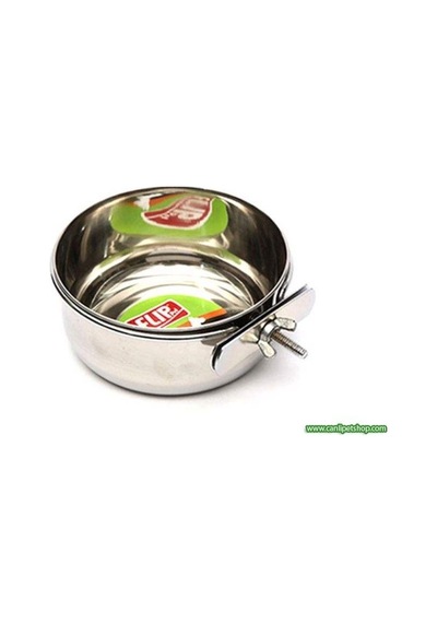Vidalı Yemlik-Suluk Çelik Papağan için 8 Cm 5 Oz