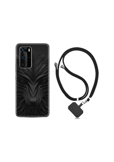 Huawei P40 Pro Kılıf Boyun Askılı Black Fox 1325
