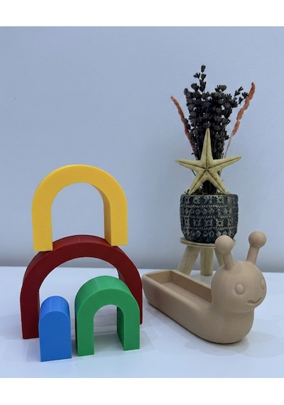 Gökkuşağı Salyangoz 5 Parçalı Montessori Oyuncak Seti