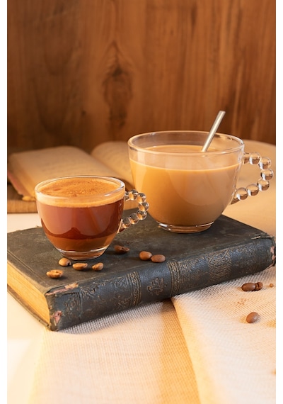 Perotti Girona Kahve Ve Çay Fincanı Takımı - Nescafe Çay Ve Kahve Fincan Seti Boncuklu 24 Parça