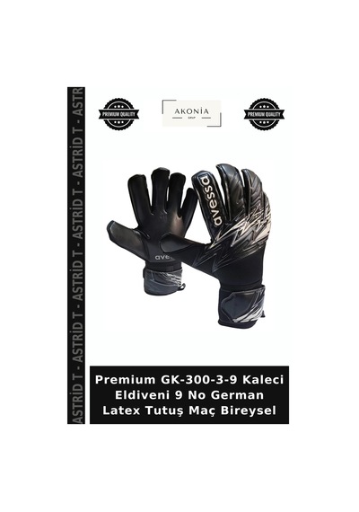 Premium Gk-300-3-9 Kaleci Eldiveni 9 No German Latex Tutuş Maç Bireysel Çok Renkli