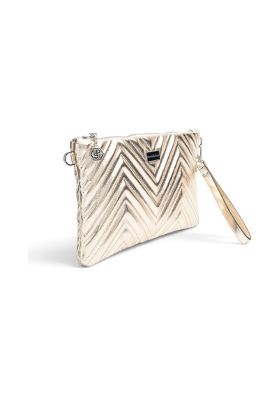 Silver Polo Altın - Altın Kapitone V Kadın Portföy Ve Clutch El Çantası Sp1250