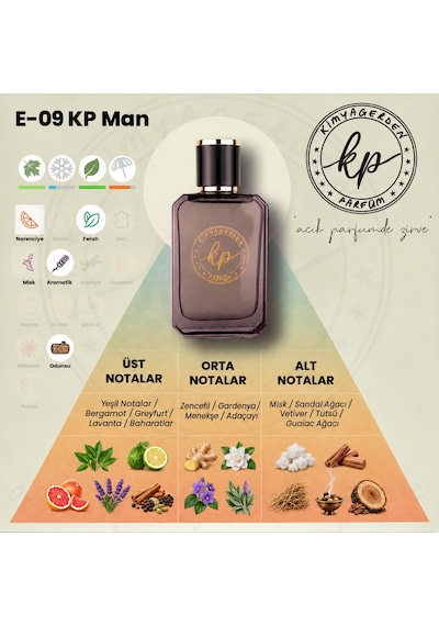 KP E-09 Açık Erkek Parfüm 50 ML