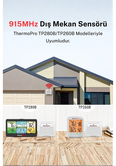 Thermopro Tx7c Tp280b-tp260b Modelleri İçin İlave Dış Sensör