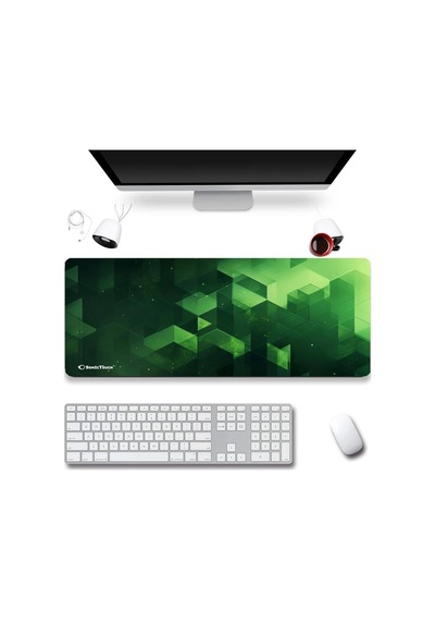 Sonictouch Ultragrand Zümrüt Yeşili Küpler Gamer Oyuncu Xxl Klavye Mouse Pad 40x90cm Mousepad
