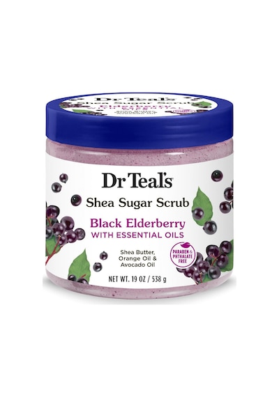 Dr Teal's Shea Sugar Scrub Black Elderberry Vücut Peeling 538 G