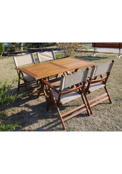 Marmaris Katlanır Ahşap Bahçe Balkon Seti 80X120 Masa, 4 Sandalye Marmaris Katlanır Ahşap Bahçe Balkon Seti 80X120 Masa, 4 Sandalye