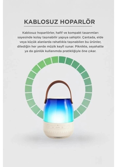 Delux Serisi Torima Bluetooth Hoparlör Led Işıklı Speaker D22 Müzik Konser Gece Lambası