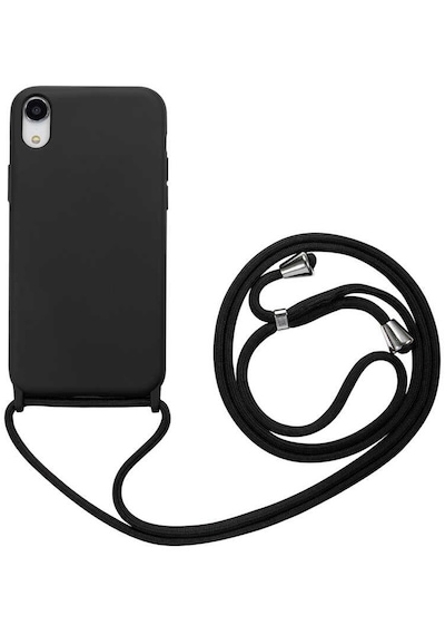 Noktaks - İphone Xr 6.1 Uyumlu Kılıf İp Askılı Koruyucu Ropi Kapak - Lacivert - T15115