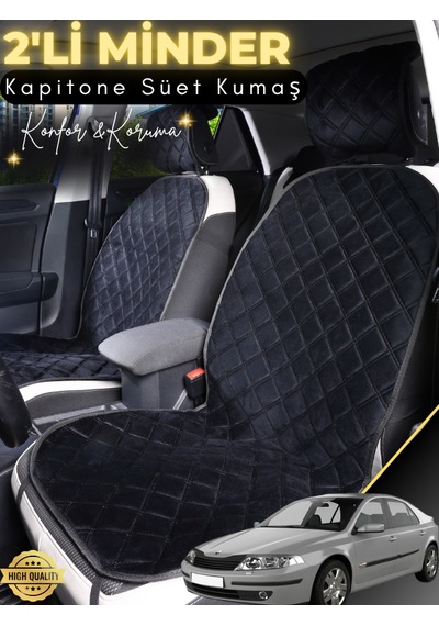 Renault Laguna 2 Uyumlu 2'li Süet Oto Koltuk Minderi Terletmez Universal Oto Koltuk Kılıfı A2