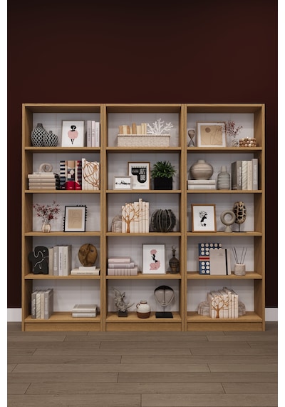 Lüks 15 Raflı Ev Ofis Kitaplık %100 Mdf Modern Dekoratif Kütüphane Kitaplık K004 Karına