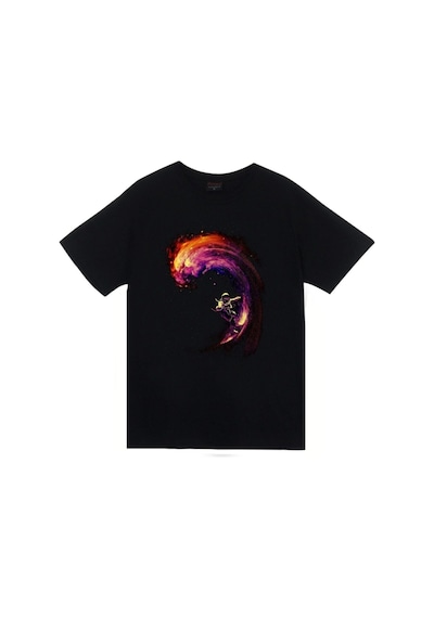 Stoned&Fame Siyah Astronot Baskılı T-shirt SIYAH