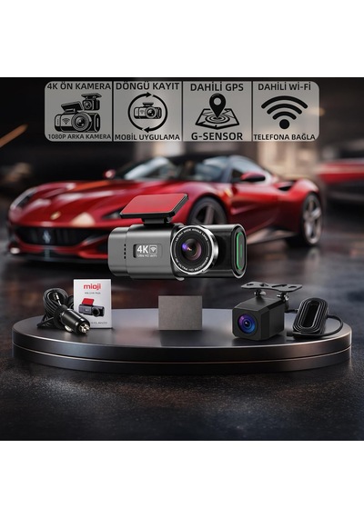 Tr G300 Plus 4k Gps G-sensör Gece Görüşü Wifi Arka-ön Araç İçi Kamera