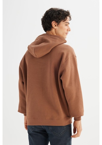 Lee Erkek Mid Logo Hoodie Dark Brown Çok Renkli
