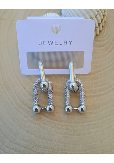 Dali Shop Zirkon Taşlı Tifanny Küpe Gümüş