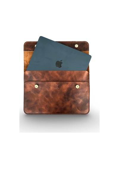 Hakiki Deri Macbook Kılıfı 13-14 İnç Gerçek Deri Premium Macbook Çantası, Macbook Air, Macbook Pro - Mess Collection Taba 13/14 İnç Diğer