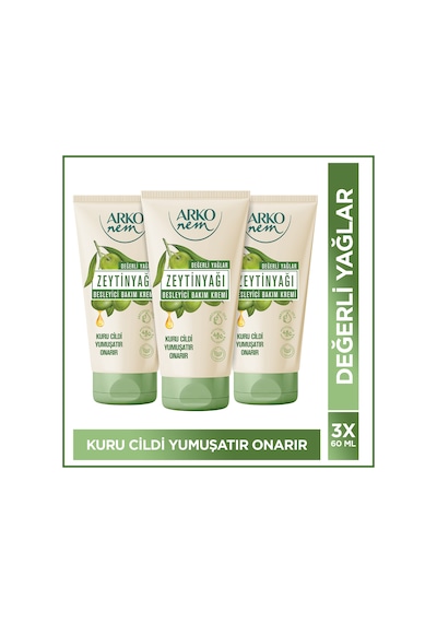 Arko Nem Besleyici Bakım Kremi Zeytinyağlı 3x60 Ml