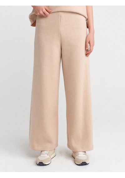 Dilvin 71833 Geniş Paça Fitilli Pantolon Bej