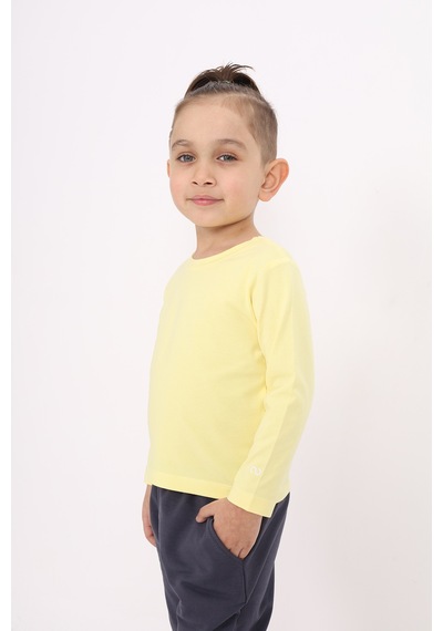 Toontoy Kids Toontoy Unisex Çocuk Tişört Açık Sarı