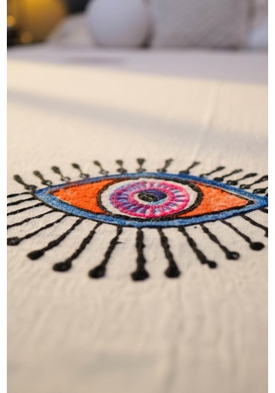 Mystic Eye Dekoratif Örtü 240 X 260 Cm Sarı