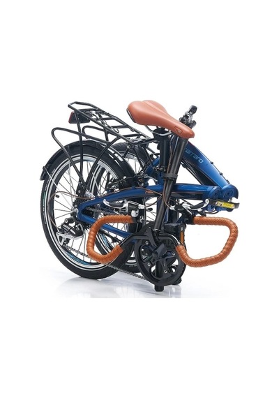 Carraro Flexi Comfort 20 Jant 8 Vites 32 Cm V-fren Katlanır Bisiklet-mat Navy -mavi-parlak-siyah-bakır Mavi