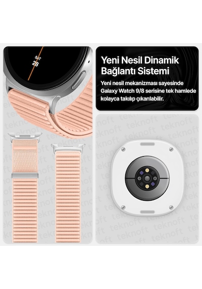 Samsung Galaxy Watch 9/8 40mm/44mm Ve Watch 8 Classic 46mm İle Uyumlu Hafif Ve Yumuşak Kumaşlı Hasır Naylon Kordon Çok Renkli
