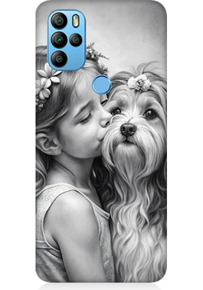 General Mobile Discovery Gm21 Pro Uyumlu Kız Ve Köpek Desenli Silikon Kılıf