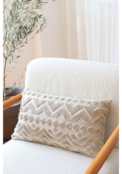 Bohem Özel Tasarım Punch Panç Desen Dekoratif Dikdörtgen Kırlent Kılıfı 28x50 Cm Letta Natural Sku: Zeusb09sy37w66 50 x 50