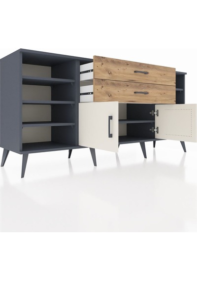 Hyperion Konsol 7 Raflı 2 Çekmeceli 2 Kapaklı 176x44x83 Antrasit-aytaşı/çam Aytaşı/çam Hyperion Konsol 7 Raflı 2 Çekmeceli 2 Kapaklı 176x44x83 Antrasit-aytaşı/çam Aytaşı/çam