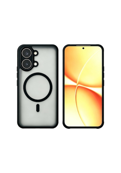 Xiaomi Poco X8 Pro Max Kılıf M-safe Şarj Özellikli Kamera Koruma Çerçeveli Lunex Kapak Siyah