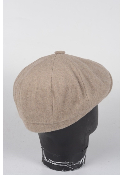Eleven Markets Kışlık 8 Parca Kaşmir Düz Renk Peaky Blinders Model Erkek Kasket London Şapka Açık Kahverengi