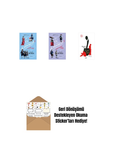 Üç Silahşörler 4 - Louise De La Valliere Ciltli + Üç Silahşörler 5 - Demir Maskeli Adam + Siyah Lale + Okuma Sticker'ları