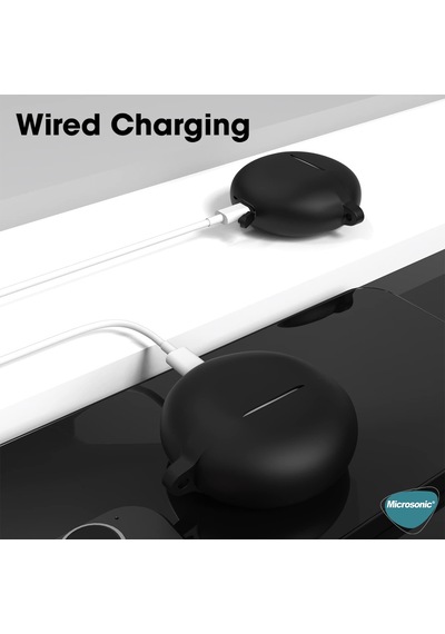 Microsonic Honor Choice Earbuds X5 Kılıf Askılı Mat Silikon Siyah