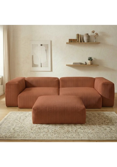 Relax Köşe Koltuk Takımı Sünger Koltuk Kanepe Divan Kiremit