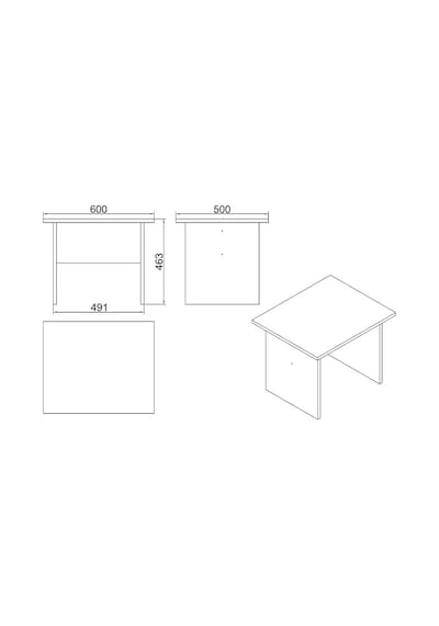 Yurudesign Vario B Ofis Sehpası Meşe-Siyah VO2-OB