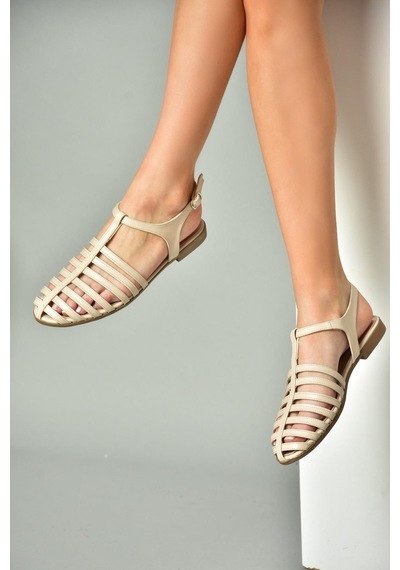 Fox Shoes S314960109 Bej Kadın Sandalet Bej