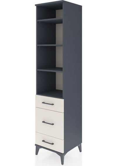 Hyperion Dolap 4 Raflı 3 Çekmeceli 44x44x195 Antrasit-aytaşı Antrasit