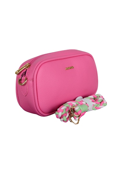 Dukidaso Kadın Pembe Örgü Askılı Mini Omuz Çantası Summer Mt1666 Pembe Tek Bölmeli Fermuar Gözlü