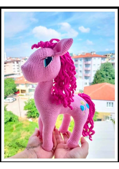 Amigurumi My Little Pony Pinkie Pie Pembe Unicorn Oyuncak At