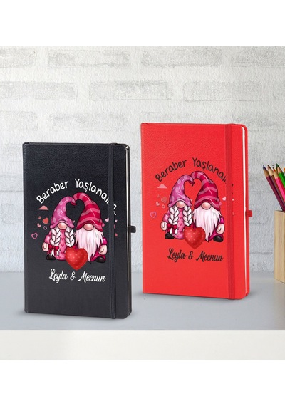 Bk Gift Kişiye Özel Sevgili Temalı 2 Li Defter Seti, Sevgiliye Hediye, Sevgililer Günü Hediyesi, Doğum Günü Hediyesi-13 Çok Renkli