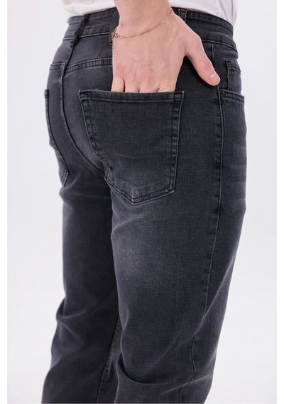 Blayn Jeans Erkek Gri Regular Fit Düz Paça Esnek Denim Kot Pantolon Günlük Antrasit Gri
