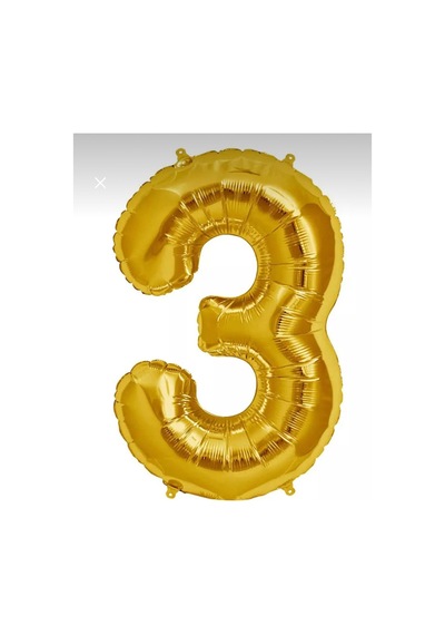 3 Rakam Balon Sarı Gold 16 36 Cm Helyum Uyumlu Uçan Balon Sarı Gold Sarı Gold