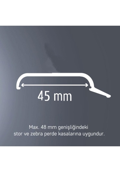 Stor Perde Metal Montaj Aparatı Geniş 45 Mm - 10 Adet Saten Gri