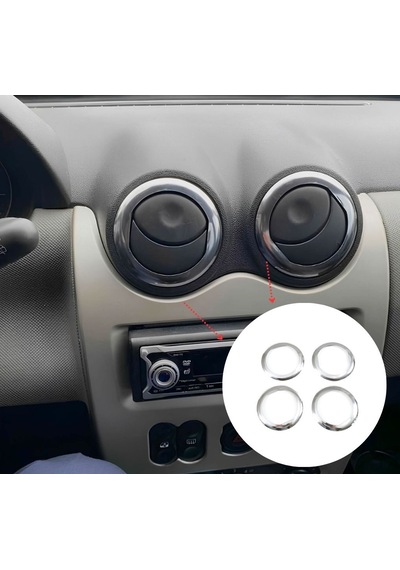 Ebal Otomotiv Dacia DOKKER Krom Havalandırma Çerçeve 4 prç P Çelik 2012 Üzeri