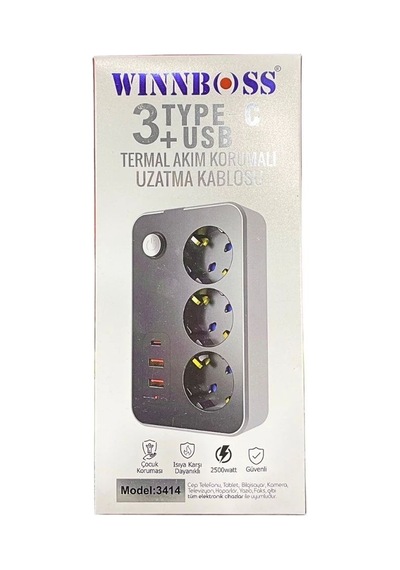 Termal Akım Korumalı 3 Prizli Usb'li Priz 11318708