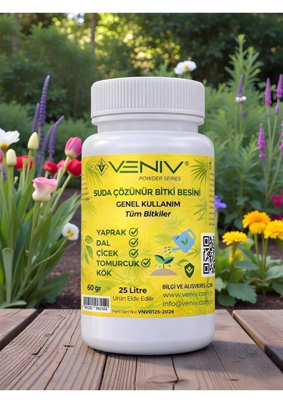 En Etkili Genel Bakım Suda Çözünür Bitki Besini- Konsantre 25 L - 60 Gram- Tüm Bitkiler 60