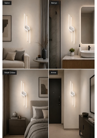 Armoni Modern Led Duvar Apliği Günışığı Beyaz
