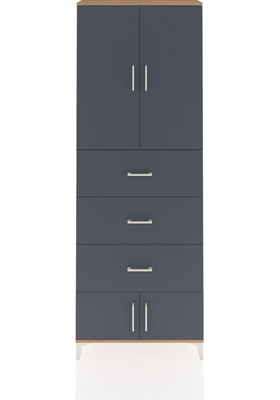 Arges Dolap 3 Raflı 3 Çekmeceli 4 Kapaklı 88x30x243 Çam-antrasit Çam Arges Dolap 3 Raflı 3 Çekmeceli 4 Kapaklı 88x30x243 Çam-antrasit Çam